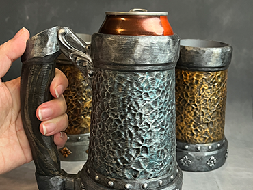 Armoured Pint  - Blue Steel / Steel - Hand Painted - Can Holder Mug