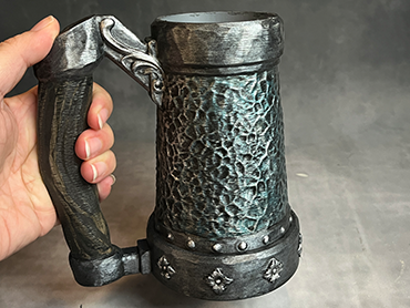 Armoured Pint  - Blue Steel / Steel - Hand Painted - Can Holder Mug