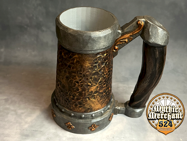 Armoured Pint  - Lions Head Copper / Lead - Hand Painted - Can Holder Mug