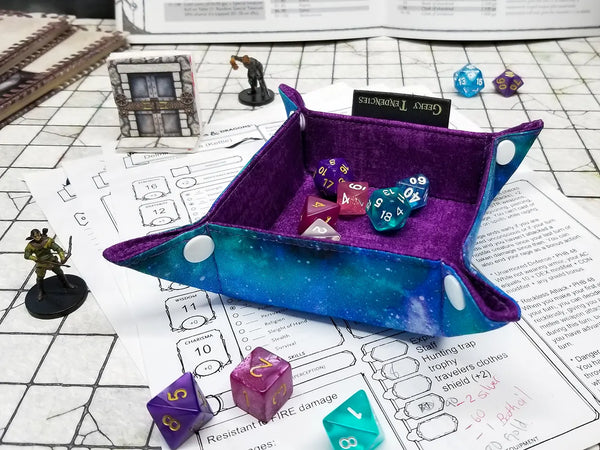 Small Blue Nebula Collapsible Dice Tray