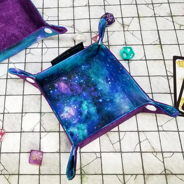 Small Blue Nebula Collapsible Dice Tray