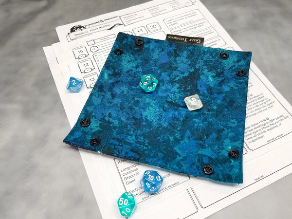 Small Teal Constellation Collapsible Dice Tray