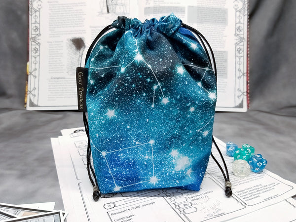 Teal Constellations RPG Bundle - Dice Bag, Dice Tray & Spellbook