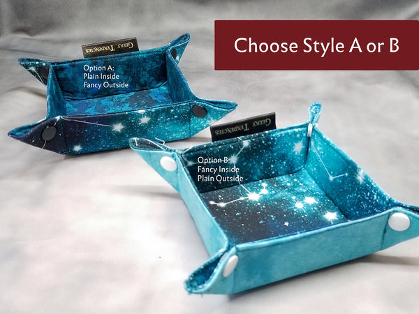 Small Teal Constellation Collapsible Dice Tray
