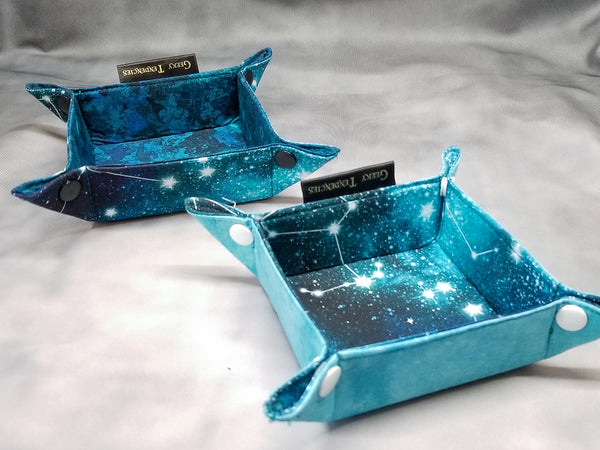 Small Teal Constellation Collapsible Dice Tray