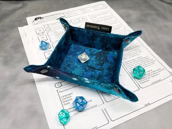 Teal Constellations RPG Bundle - Dice Bag, Dice Tray & Spellbook