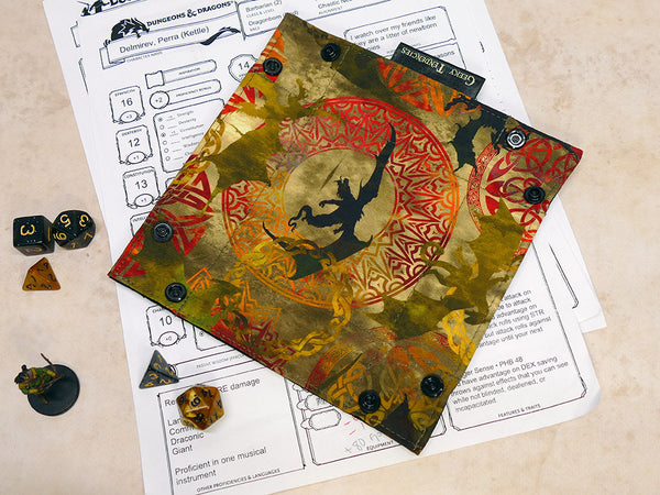 Small Green Dragon Folding Dice Tray