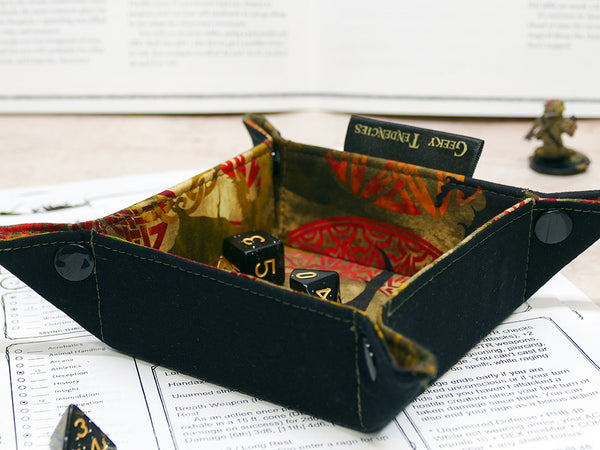 Small Green Dragon Folding Dice Tray