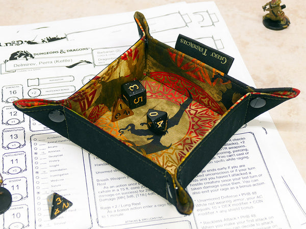 Small Green Dragon Folding Dice Tray