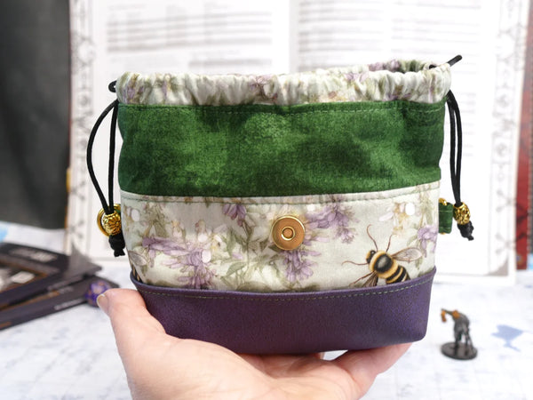 Deluxe Lavender Bees Floral Pandora Dice Bag