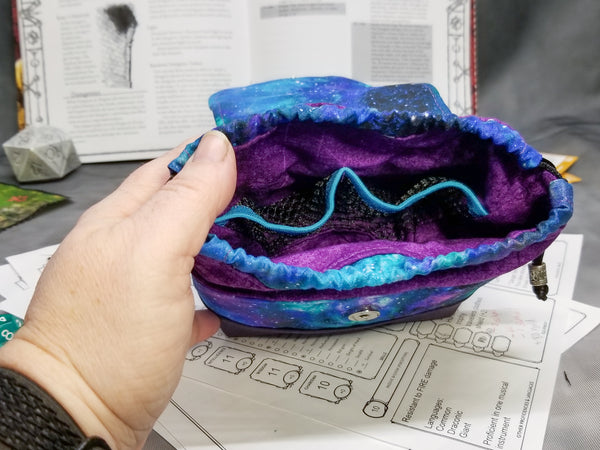 Deluxe Blue Nebula Pandora Dice Bag