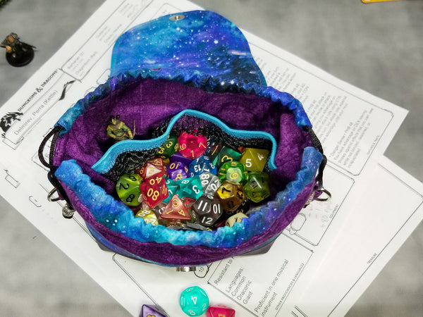 Deluxe Blue Nebula Pandora Dice Bag