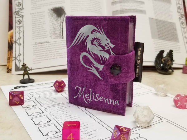 Purple Spellbook with Silver Customized Graphic