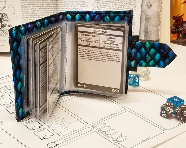 Blue dragonscale spellbook inside view