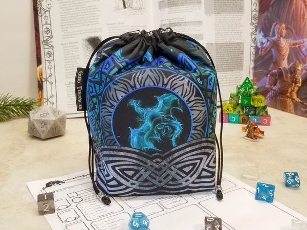 Blue Dragon Dice Bag Back