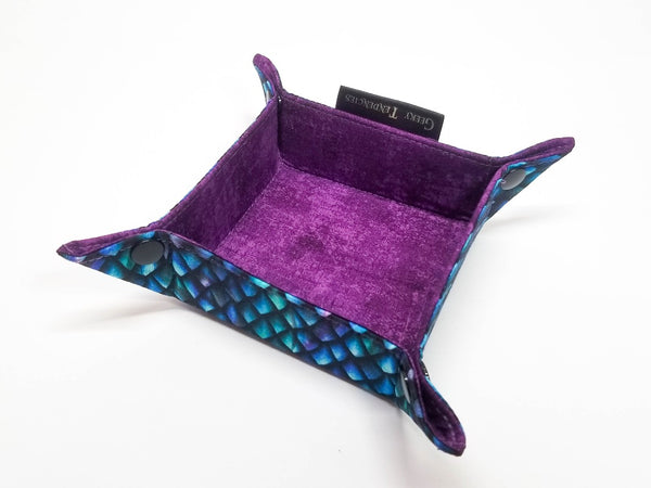 Small purple and blue dragon scale dice tray