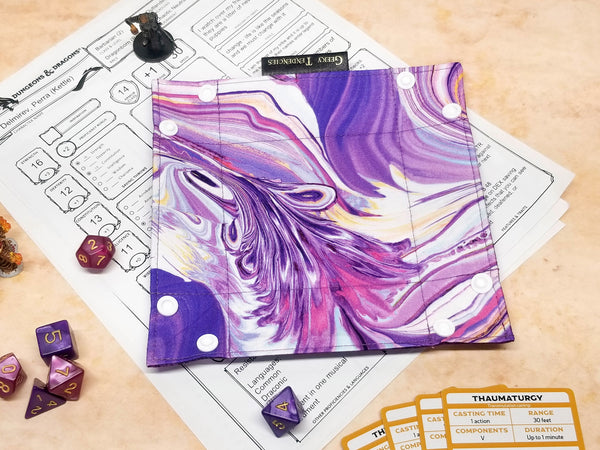 Purple Watercolor Mini Collapsible Dice Tray