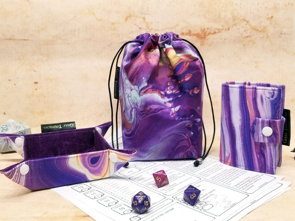 Purple Watercolor Large Dice Bag Bundle