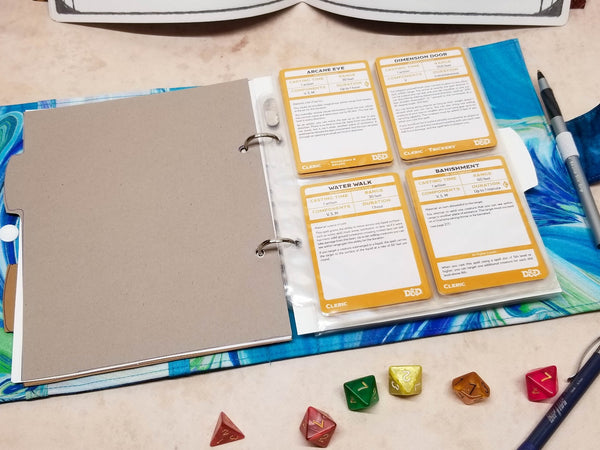 Players sidekick open to show dividers and spellbook pages