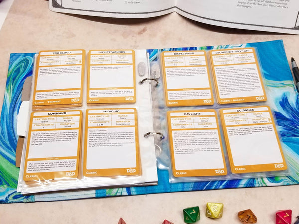 Players sidekick open to show Card album storage sleeves (4 per page)