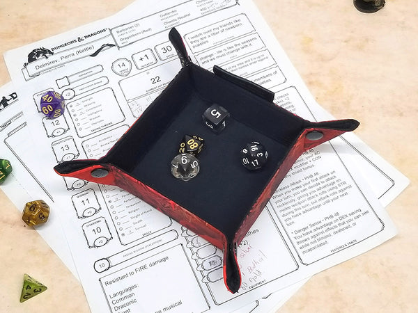 Red Flying Dragons Collapsible Dice Tray