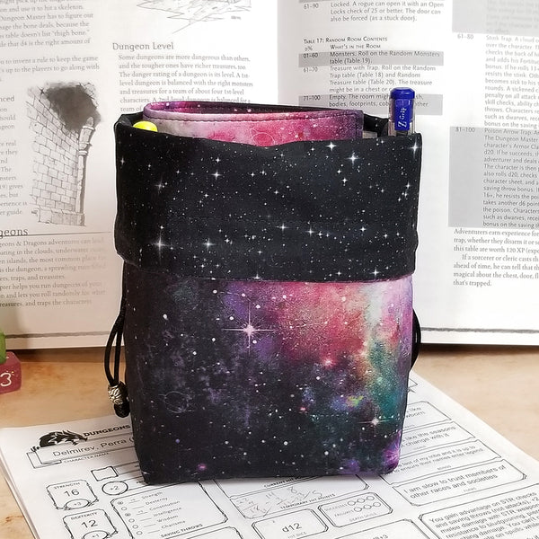 Galaxy Dice Bag, Tray and Spellbook Bundle