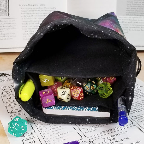 Galaxy Dice Bag, Tray and Spellbook Bundle