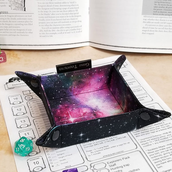 Galaxy Dice Bag, Tray and Spellbook Bundle