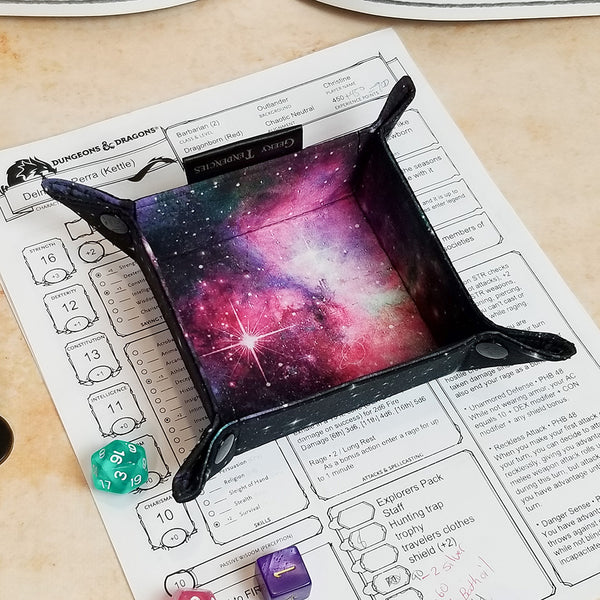 Galaxy Dice Bag, Tray and Spellbook Bundle