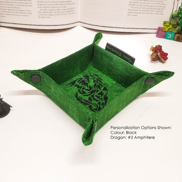Small Green Tray with Black Custom Graphic