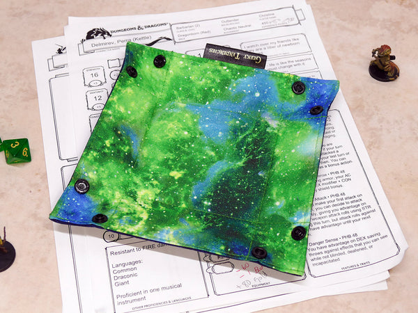 Small Green Nebula Collapsible Dice Tray