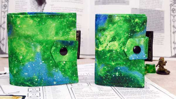 Green Nebula RPG Bundle - Dice Bag, Dice Tray & Spellbook