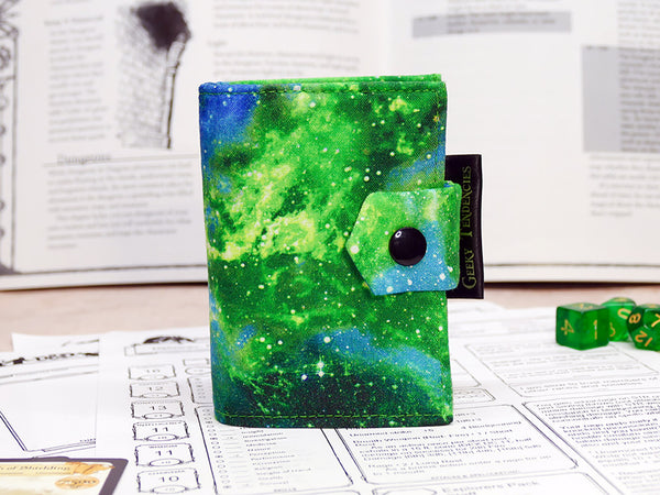 Green Nebula RPG Bundle - Dice Bag, Dice Tray & Spellbook
