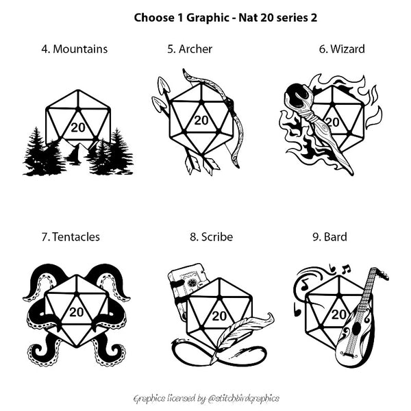 Nat 20 Series 2 - 4: Mountains 5: Archer, 6: Wizard, 7: Tentacles, 8: Scribe, 9: Bard