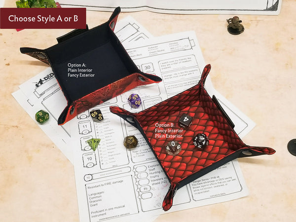 Red Dragonscale Collapsible Dice Tray