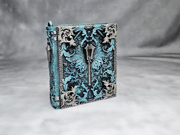 Hand-painted Mini Secret Tome Ornament - Gift Card Holder. Good for dice, crystals, jewelry or card storage
