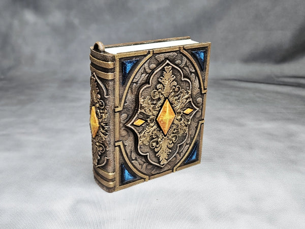 Hand-painted Mini Secret Tome Ornament - Gift Card Holder. Good for dice, crystals, jewelry or card storage