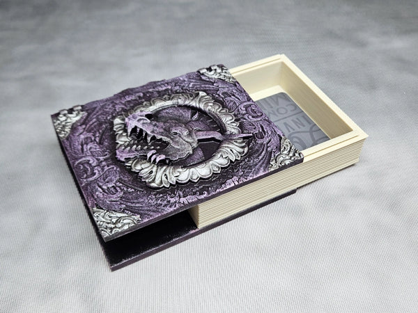 Hand-painted Mini Secret Tome Ornament - Gift Card Holder. Good for dice, crystals, jewelry or card storage
