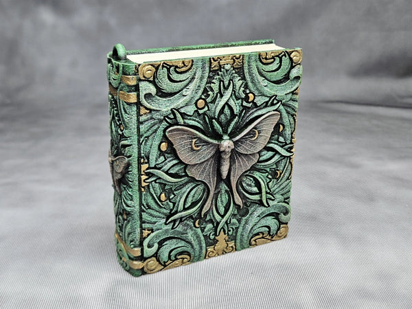 Hand-painted Mini Secret Tome Ornament - Gift Card Holder. Good for dice, crystals, jewelry or card storage