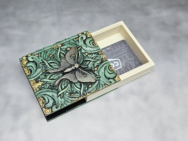Hand-painted Mini Secret Tome Ornament - Gift Card Holder. Good for dice, crystals, jewelry or card storage