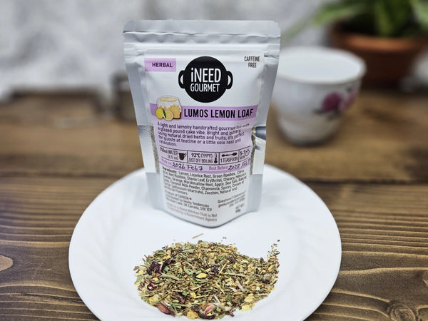 Lemon Loaf Herbal Tea: Fruity Caffeine-Free Loose Leaf Blend with Pound Cake vibes