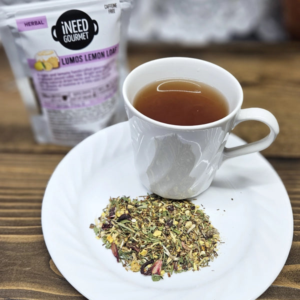 Lemon Loaf Herbal Tea: Fruity Caffeine-Free Loose Leaf Blend with Pound Cake vibes