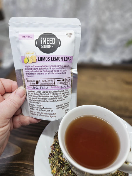 Lemon Loaf Herbal Tea: Fruity Caffeine-Free Loose Leaf Blend with Pound Cake vibes