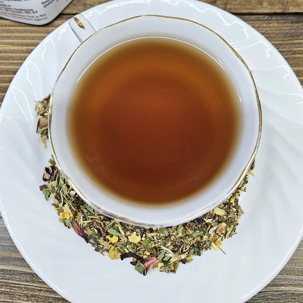 Lemon Loaf Herbal Tea: Fruity Caffeine-Free Loose Leaf Blend with Pound Cake vibes