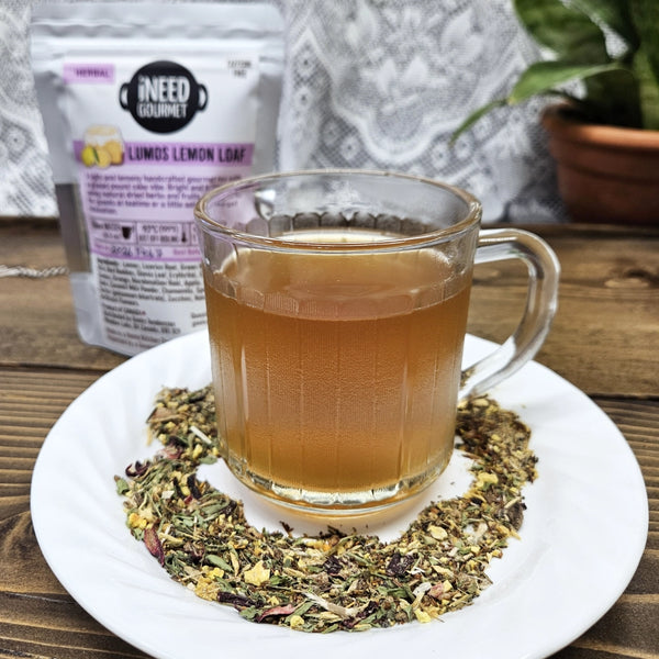 Lemon Loaf Herbal Tea: Fruity Caffeine-Free Loose Leaf Blend with Pound Cake vibes