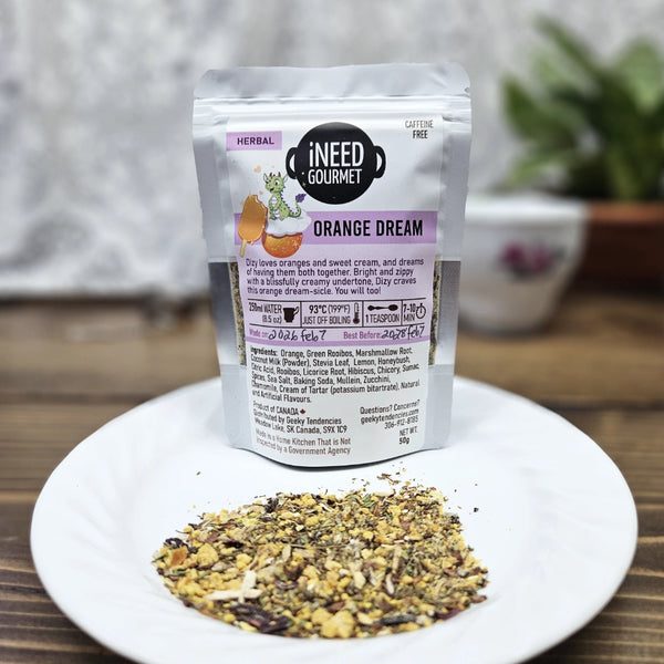 Orange Dream Herbal Tea: Fruity Caffeine-Free Loose Leaf Blend with Orange Creamsicle Vibes