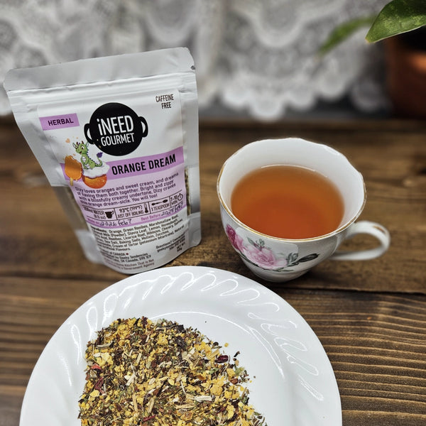 Orange Dream Herbal Tea: Fruity Caffeine-Free Loose Leaf Blend with Orange Creamsicle Vibes