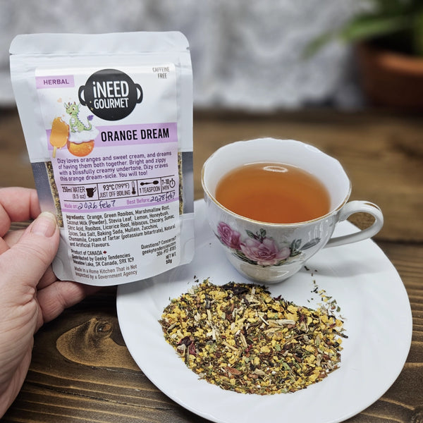 Orange Dream Herbal Tea: Fruity Caffeine-Free Loose Leaf Blend with Orange Creamsicle Vibes