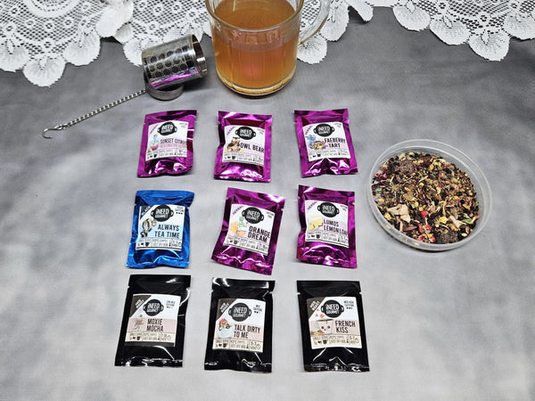 Gourmet Herbal Tea and Coffee Sampler Pack: Loose Leaf Single Serves