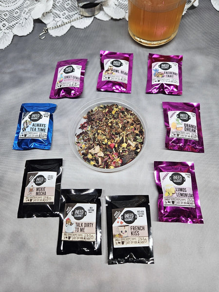 Gourmet Herbal Tea and Coffee Sampler Pack: Loose Leaf Single Serves